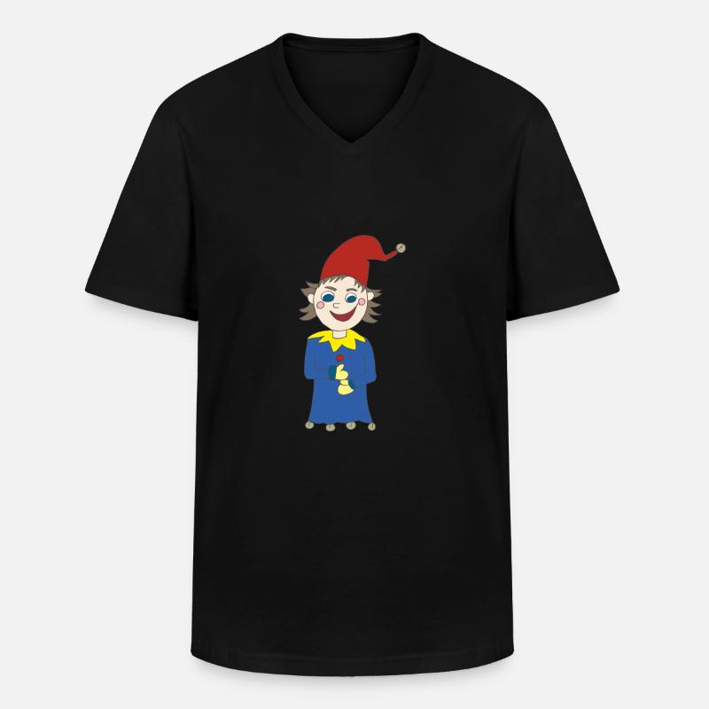 kasper - Männer-T-Shirt mit V-Ausschnitt - Schwarz