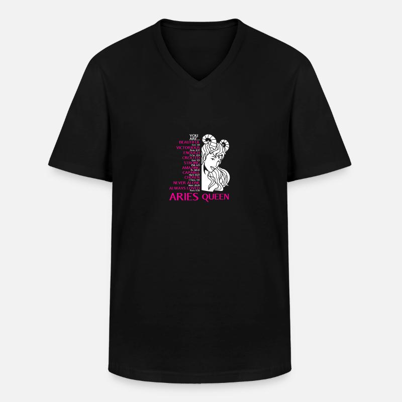 Sternzeichen Widder - Männer-T-Shirt mit V-Ausschnitt - Schwarz