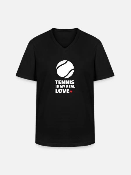 J’adore le tennis - T-shirt col V Homme - noir