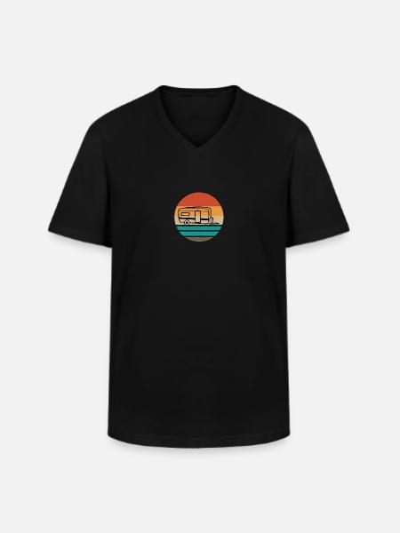 Caravan Camping Fun Camping - Men's V-Neck T-Shirt - black