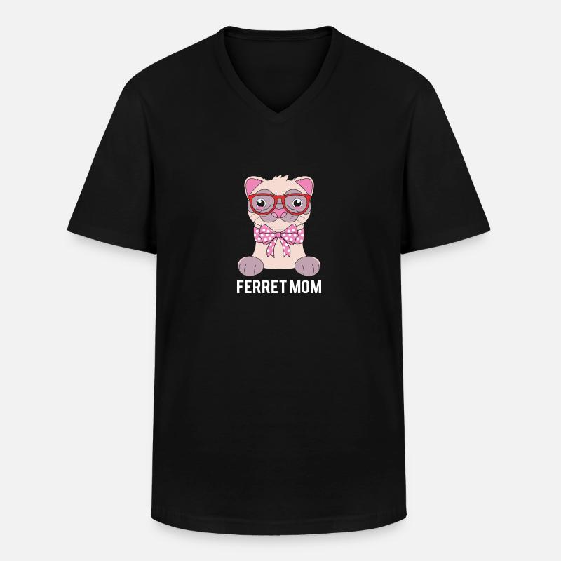 Frettchen - Männer-T-Shirt mit V-Ausschnitt - Schwarz