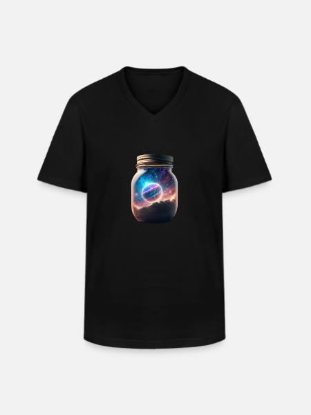 Universe in a glass - Men's V-Neck T-Shirt - black