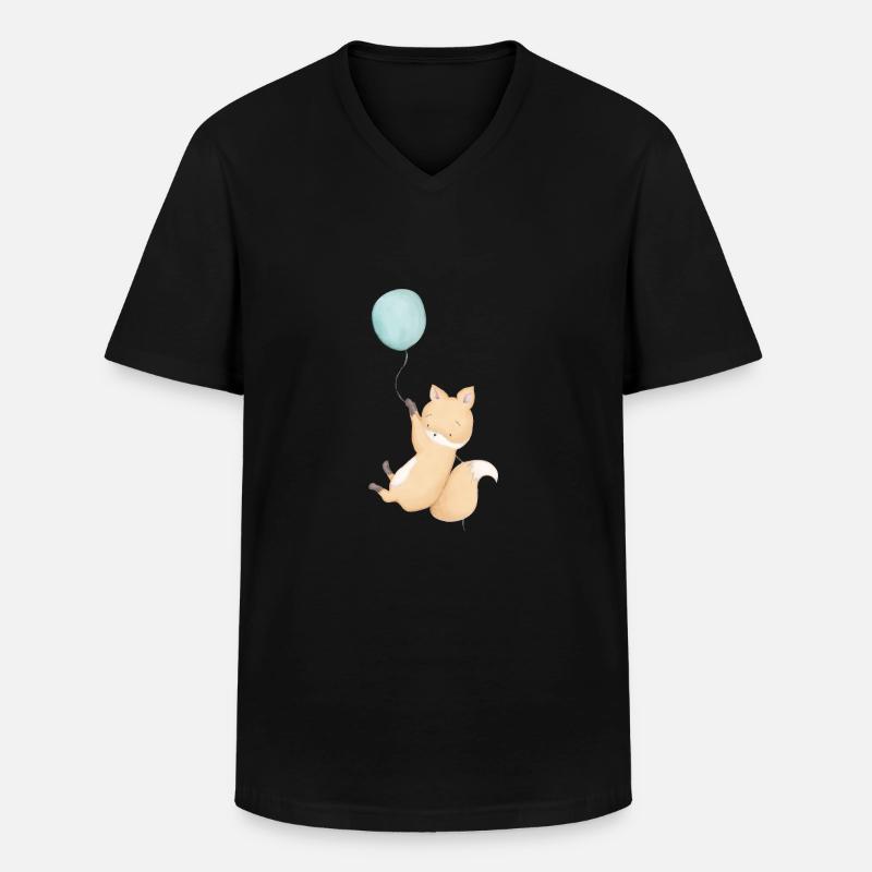 Fuchs - Männer-T-Shirt mit V-Ausschnitt - Schwarz