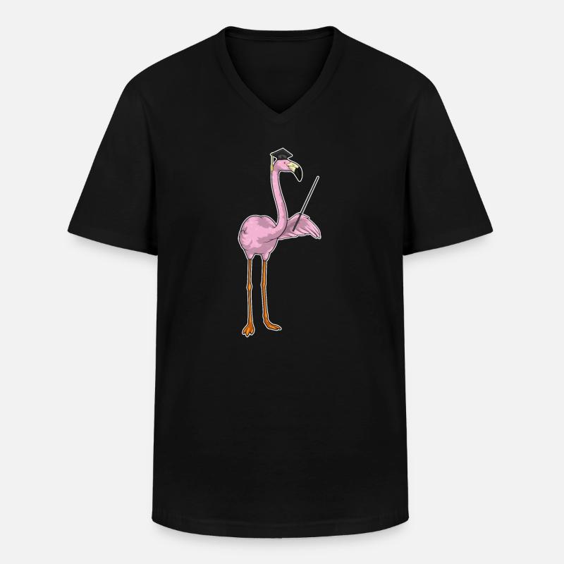 Flamingo Student Diplom - Männer-T-Shirt mit V-Ausschnitt - Schwarz