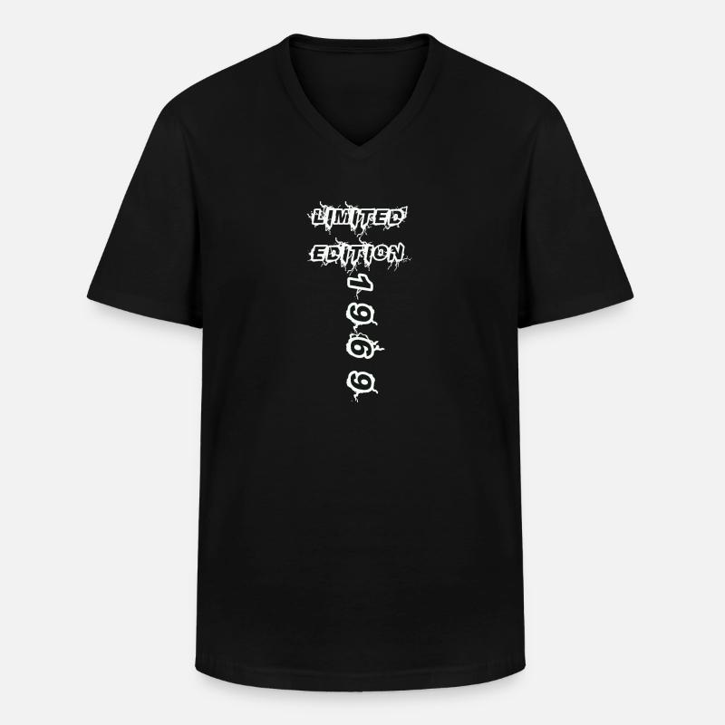 1969 - Männer-T-Shirt mit V-Ausschnitt - Schwarz