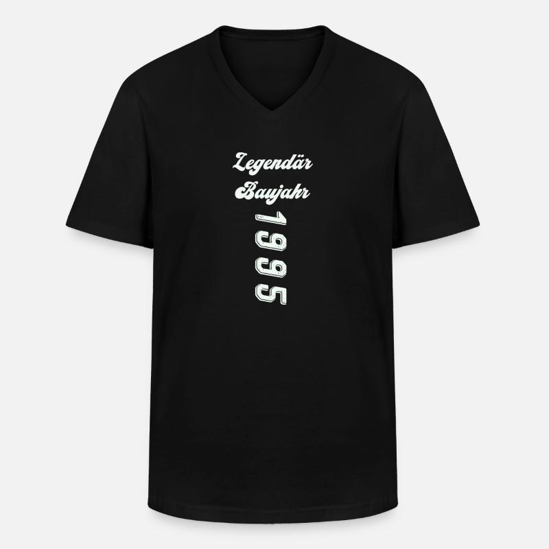 1995 - Männer-T-Shirt mit V-Ausschnitt - Schwarz