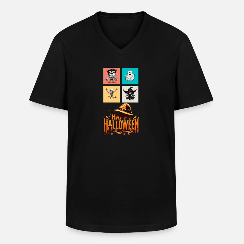 Halloween-Tanz: Ein buntes Ensemble - Männer-T-Shirt mit V-Ausschnitt - Schwarz