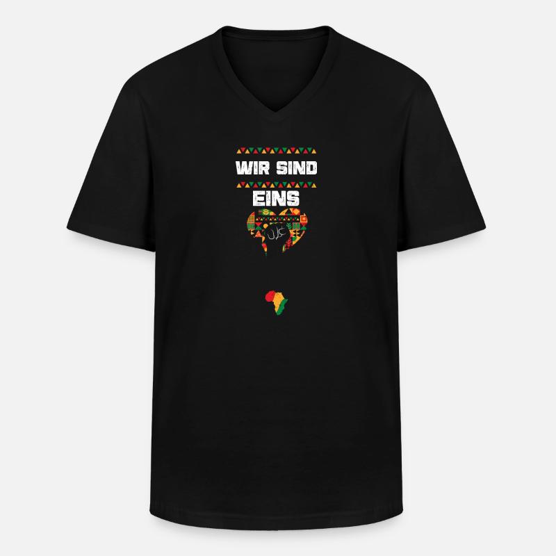 Wir sind eins - Männer-T-Shirt mit V-Ausschnitt - Schwarz