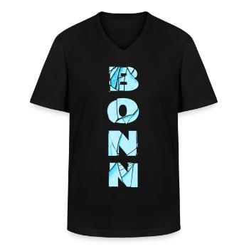 Bonn Deutschland Stadt Schrift Skyline Heimat - Männer-T-Shirt mit V-Ausschnitt - Schwarz - Vorne - AI Model Male 178 dark (178cm)