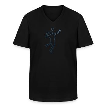 Faustball Fistball Volleyball Faustballspieler - Männer-T-Shirt mit V-Ausschnitt - Schwarz - Vorne - AI Model Male 178 dark (178cm)