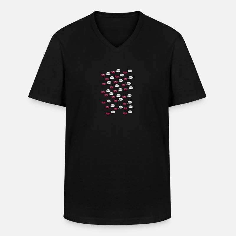 Bohnen - Männer-T-Shirt mit V-Ausschnitt - Schwarz