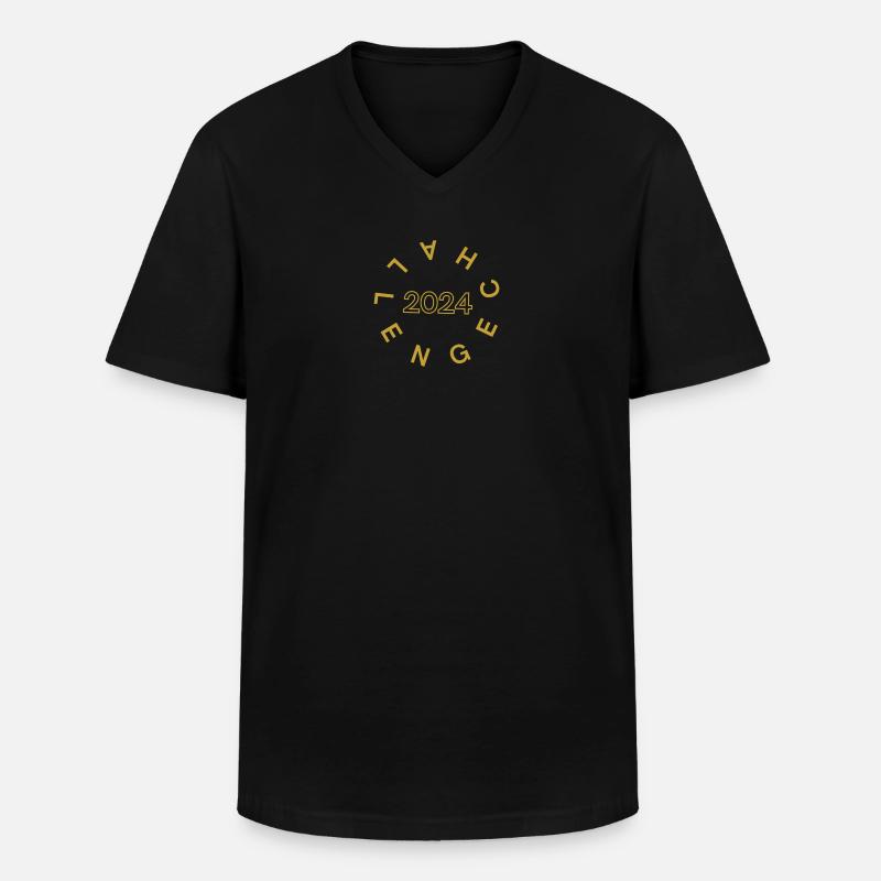Challenge 2024 - Männer-T-Shirt mit V-Ausschnitt - Schwarz