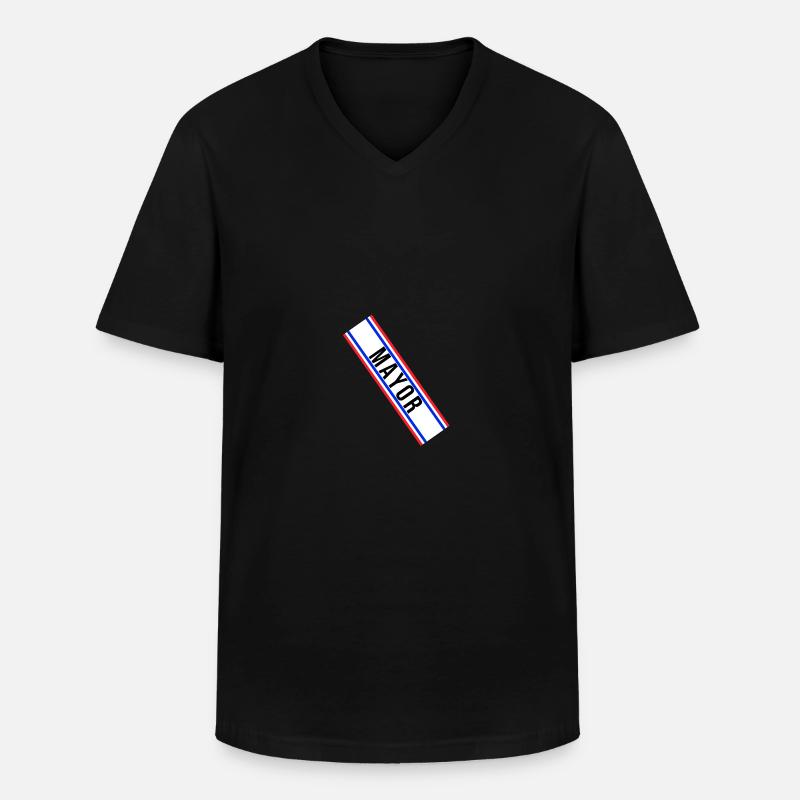 Mayor Sash Costume - Blue/Red - Männer-T-Shirt mit V-Ausschnitt - Schwarz