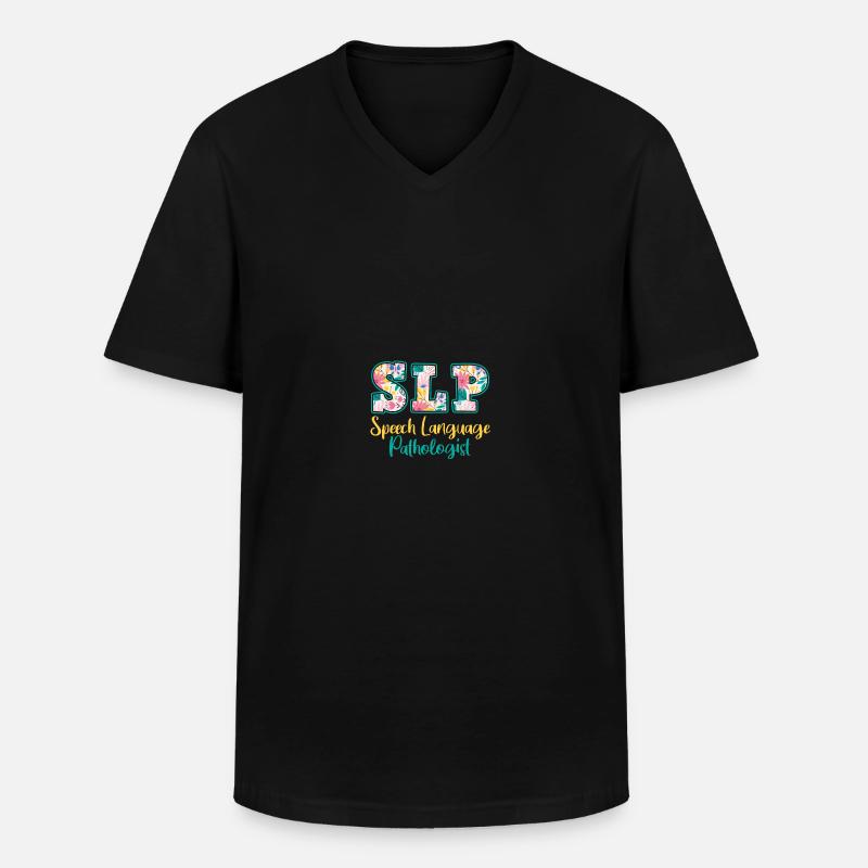 SLP Speech Language Pathologist - Männer-T-Shirt mit V-Ausschnitt - Schwarz