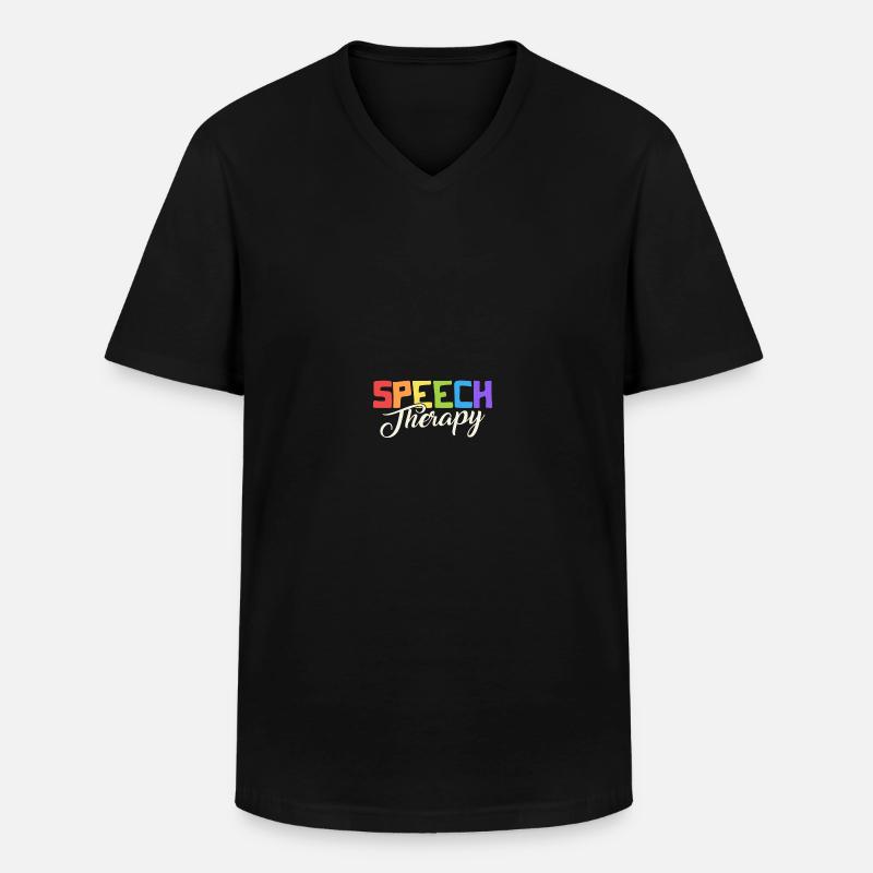 Speech Therapy Rainbow - Männer-T-Shirt mit V-Ausschnitt - Schwarz