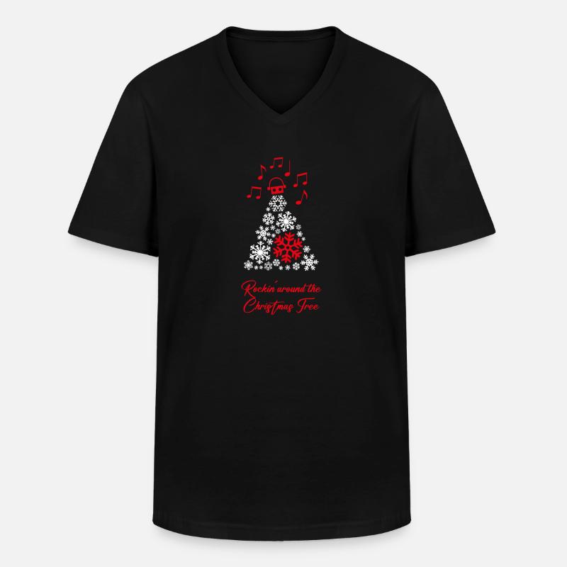 Weihnachtsbaum vs. Roboter - Männer-T-Shirt mit V-Ausschnitt - Schwarz