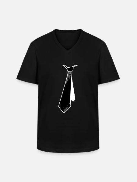 Tie in motion shadow - Men's V-Neck T-Shirt - black