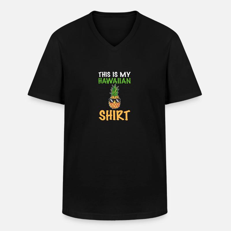 Ananas - Männer-T-Shirt mit V-Ausschnitt - Schwarz