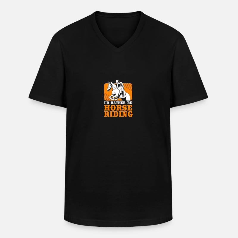 Springreiten Springpferd - Männer-T-Shirt mit V-Ausschnitt - Schwarz