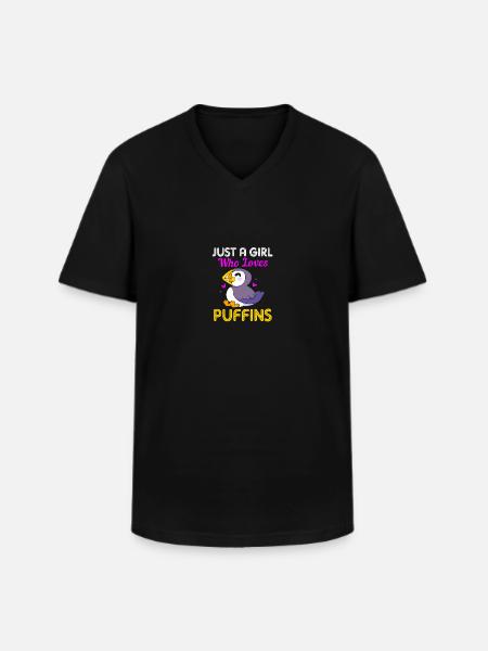Papageientaucher Puffin - Men's V-Neck T-Shirt - black