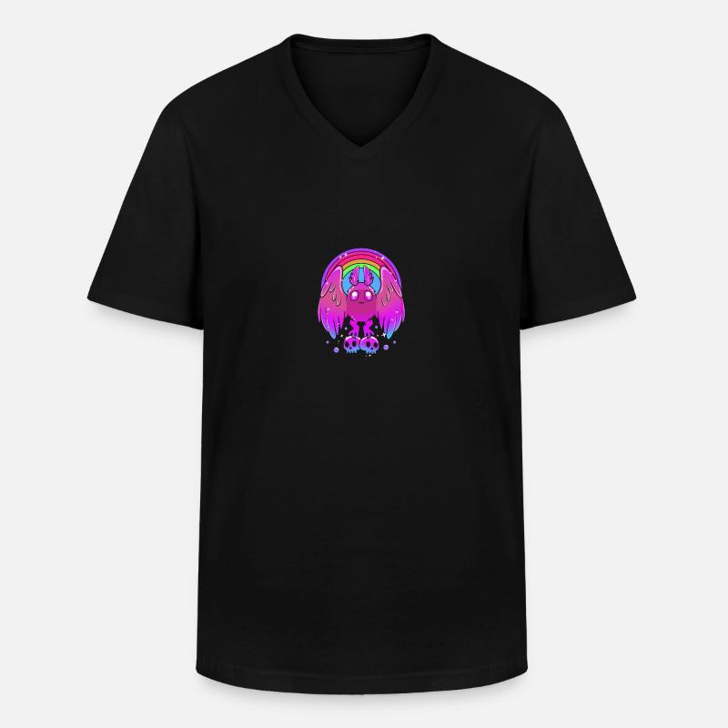 Mottenmann - Männer-T-Shirt mit V-Ausschnitt - Schwarz