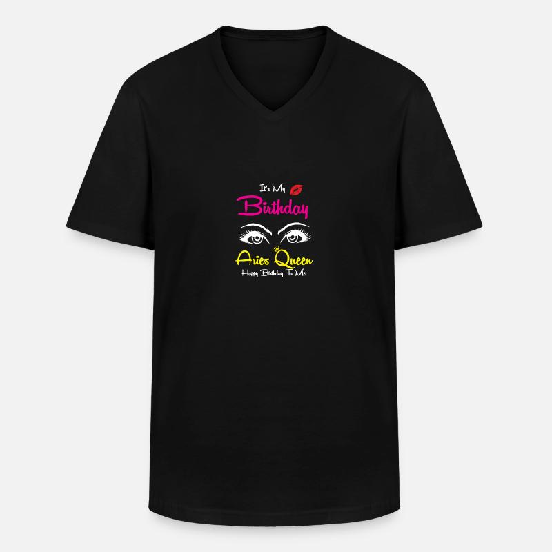 Sternzeichen Widder - Männer-T-Shirt mit V-Ausschnitt - Schwarz