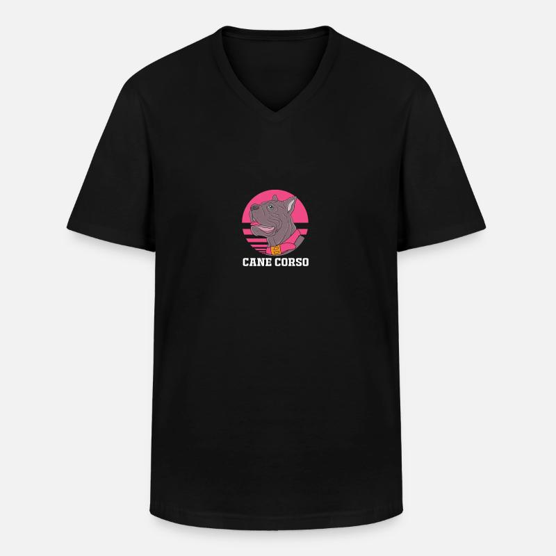 Cane Corso - Männer-T-Shirt mit V-Ausschnitt - Schwarz
