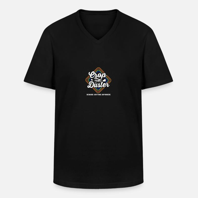 Crop Duster Flugzeug Pilot - Männer-T-Shirt mit V-Ausschnitt - Schwarz