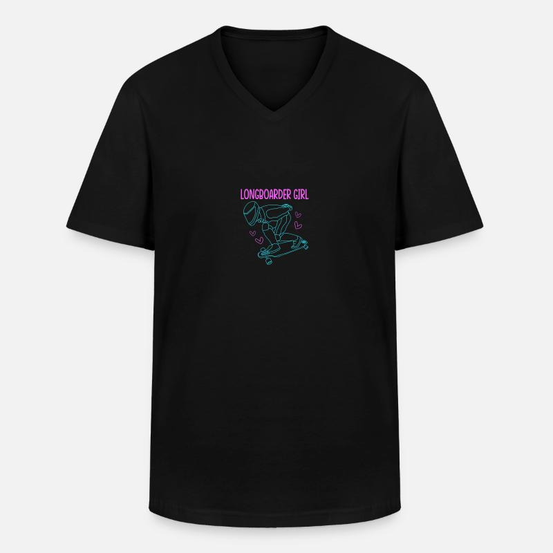 Longboard Longboarder Longboarding - Männer-T-Shirt mit V-Ausschnitt - Schwarz