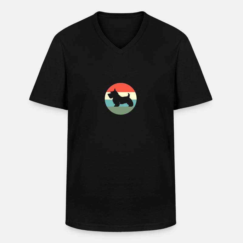 Scottish Terrier - Männer-T-Shirt mit V-Ausschnitt - Schwarz