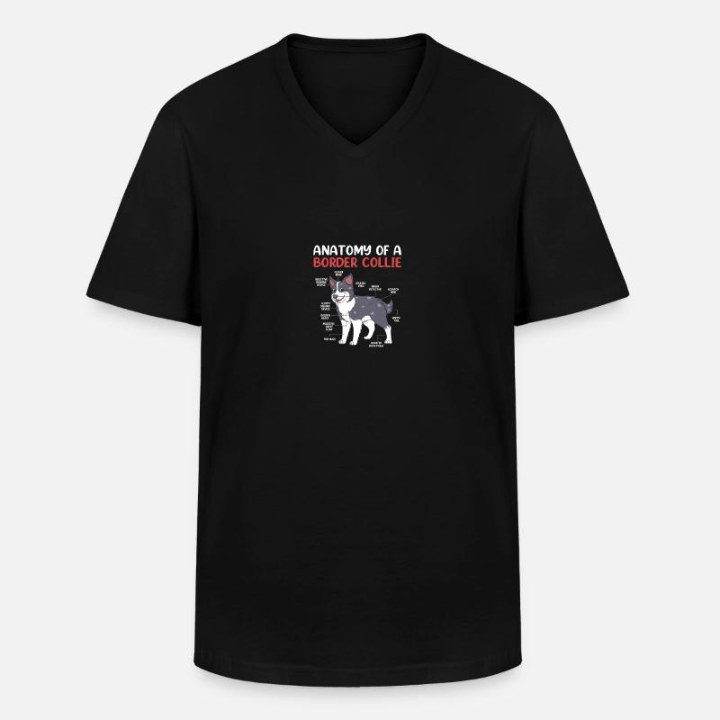 Border Collie - Männer-T-Shirt mit V-Ausschnitt - Schwarz