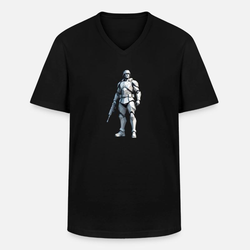 Soldat - Low Poly Army Design - Männer-T-Shirt mit V-Ausschnitt - Schwarz