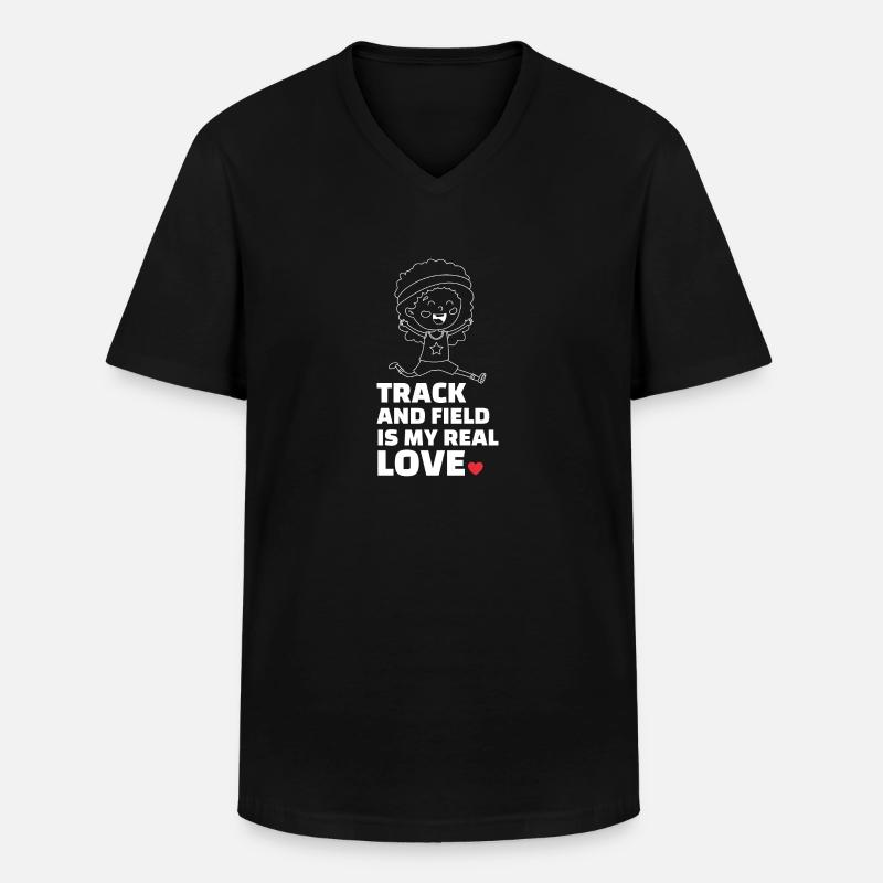 Ich Liebe Leichtathletik - Männer-T-Shirt mit V-Ausschnitt - Schwarz