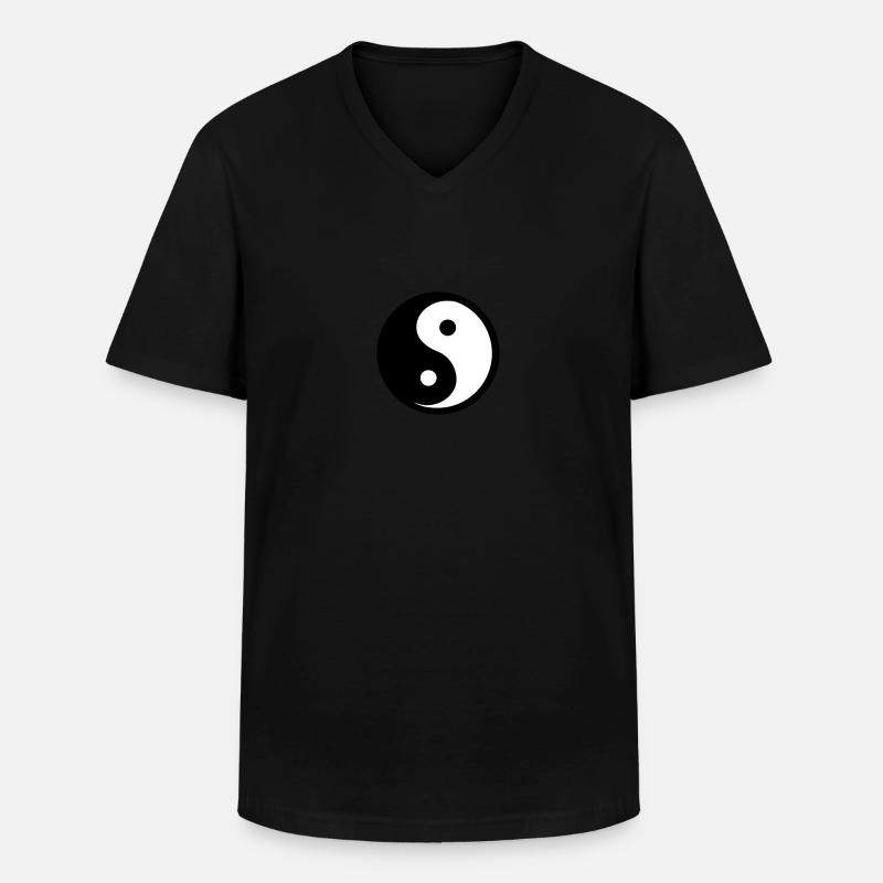 Ying Yang - Männer-T-Shirt mit V-Ausschnitt - Schwarz