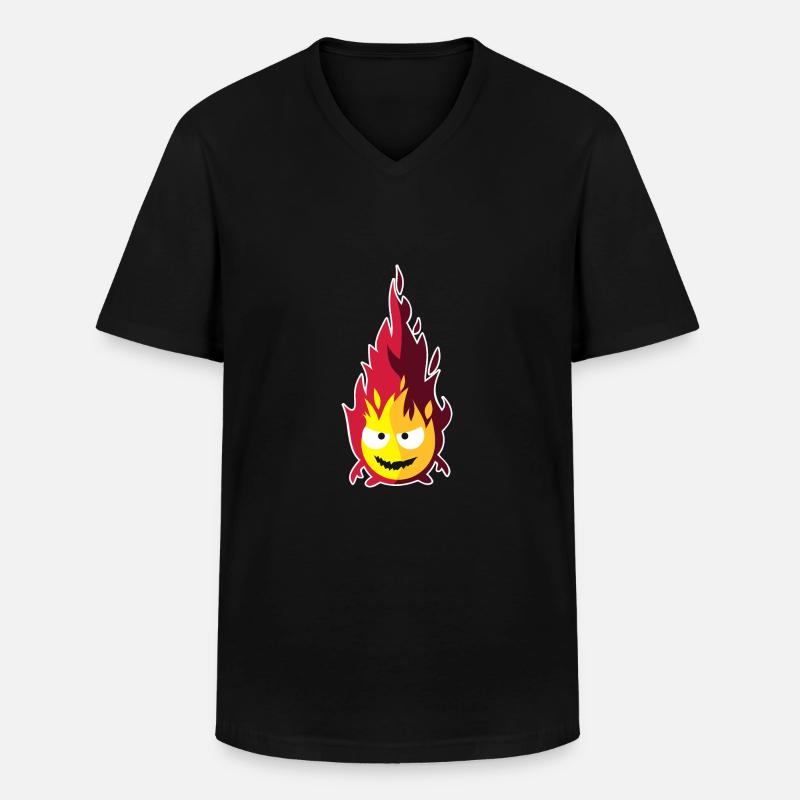 Feuer-Elementar - Männer-T-Shirt mit V-Ausschnitt - Schwarz