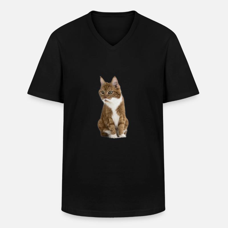 Funny cat - Men's V-Neck T-Shirt - black