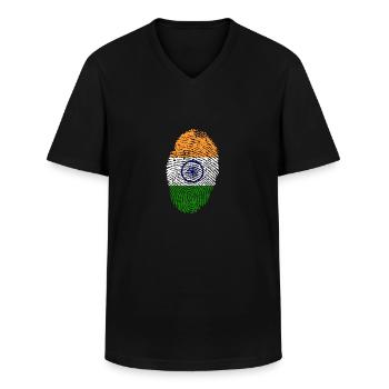 Empreintes digitales - Inde - T-shirt col V Homme - noir - Devant - AI Model Male 178 dark (178cm)