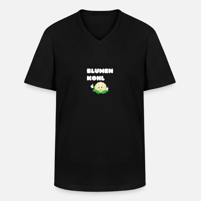 Blumenkohl - Männer-T-Shirt mit V-Ausschnitt - Schwarz