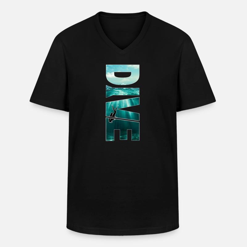 Dive - tolles Scuba Tauchen Design - Männer-T-Shirt mit V-Ausschnitt - Schwarz