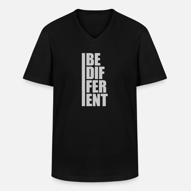 Be different Logo Design - Männer-T-Shirt mit V-Ausschnitt - Schwarz