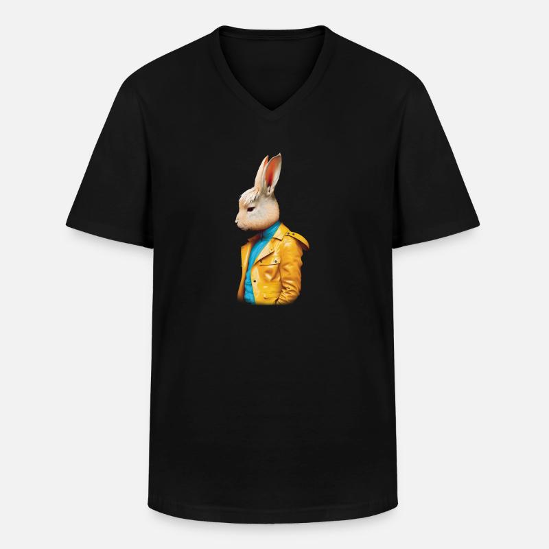 Herr Rabbit - Männer-T-Shirt mit V-Ausschnitt - Schwarz