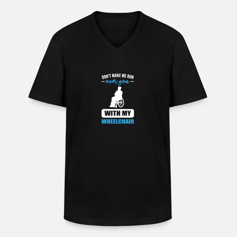 Rollstuhl - Männer-T-Shirt mit V-Ausschnitt - Schwarz