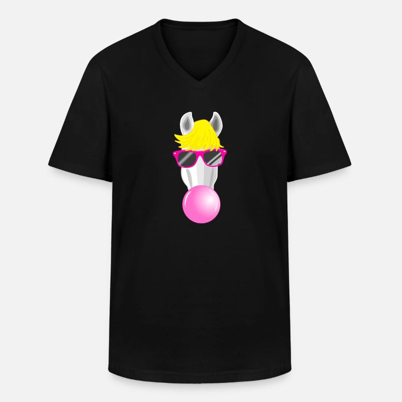 Cooles Pferd - Männer-T-Shirt mit V-Ausschnitt - Schwarz