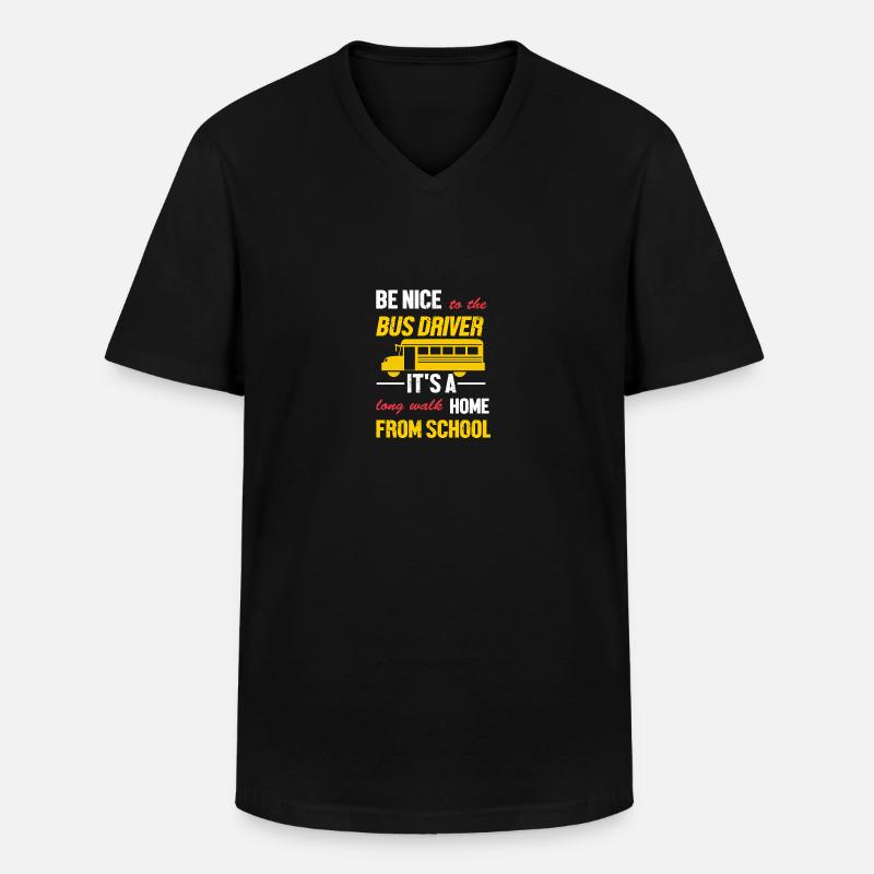 Schulbusfahrer Schulbus - Männer-T-Shirt mit V-Ausschnitt - Schwarz