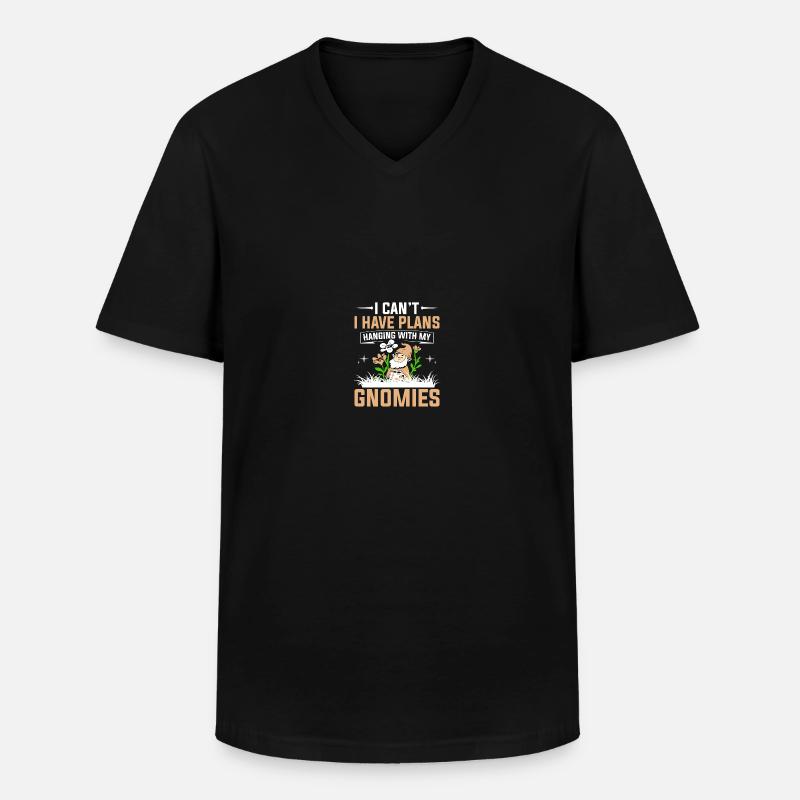 Gnomies Gartenarbeit Gartenzwerg - Männer-T-Shirt mit V-Ausschnitt - Schwarz