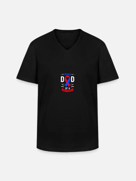 Angeborener Herzfehler CHD-Bewusstsein - Männer-T-Shirt mit V-Ausschnitt - Schwarz