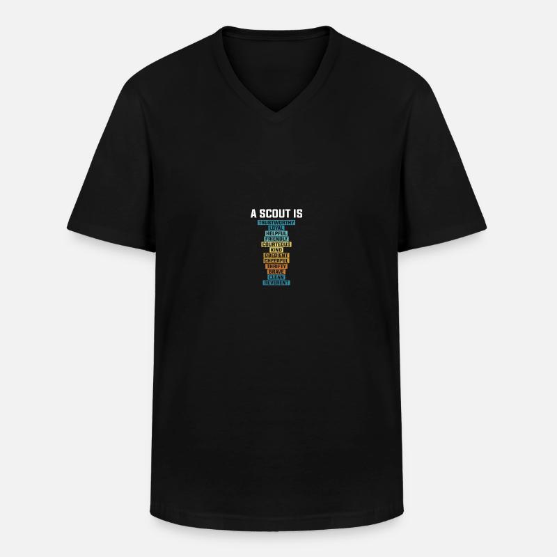 Scouting Pfadfinder - Männer-T-Shirt mit V-Ausschnitt - Schwarz