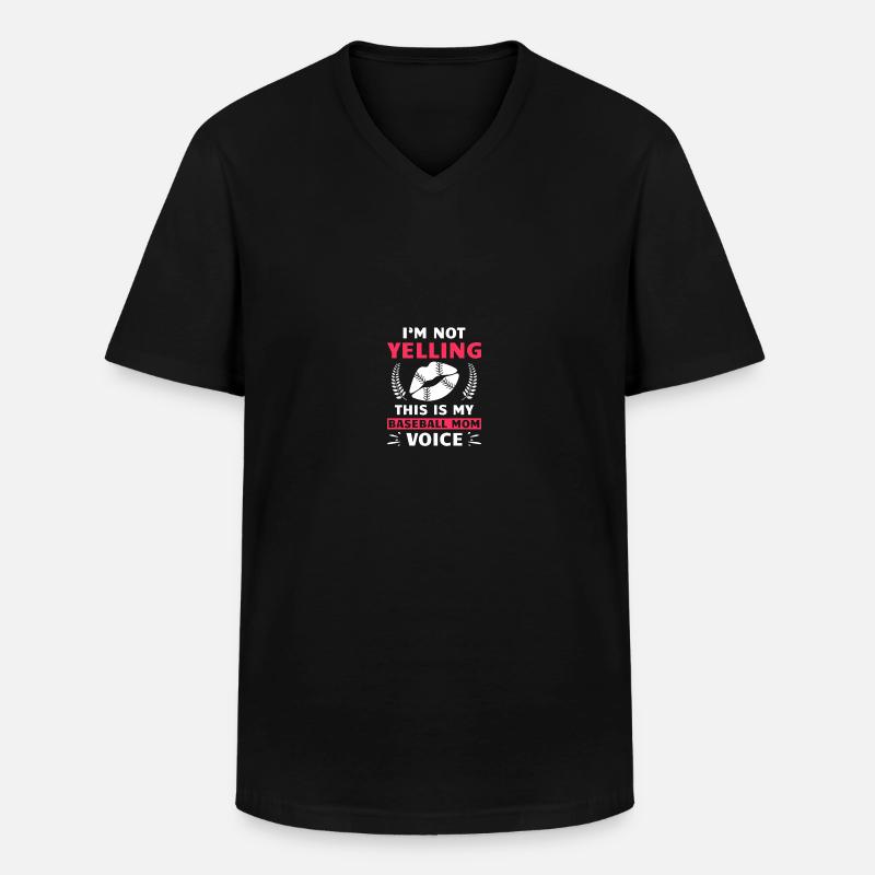 Baseball Mama - Männer-T-Shirt mit V-Ausschnitt - Schwarz