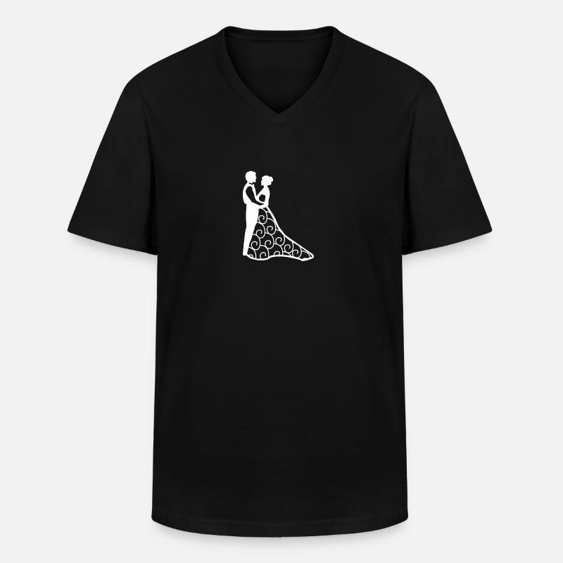 Braut Bräutigam - Männer-T-Shirt mit V-Ausschnitt - Schwarz