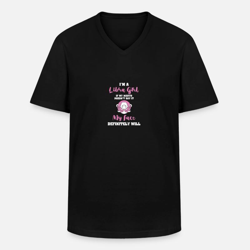 Sternzeichen Waage - Männer-T-Shirt mit V-Ausschnitt - Schwarz